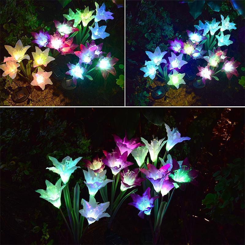 Lisslune | Solar powered LED flower, Solar Garden Stake Lights