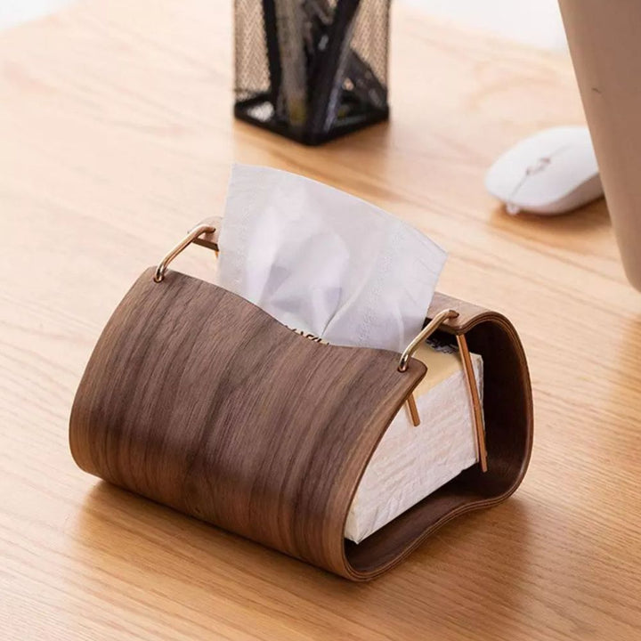 Lisslune | Wooden Brass Tissue Holder