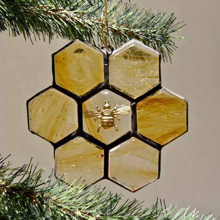 Lisslune | Bee ornament or sun catcher made of stained glass