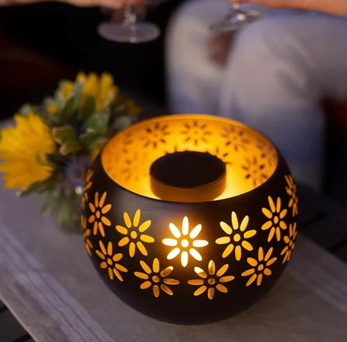 Lisslune | Flower Pattern Candle Lamp – Decorative LED Table Lamp for Stylish Lighting
