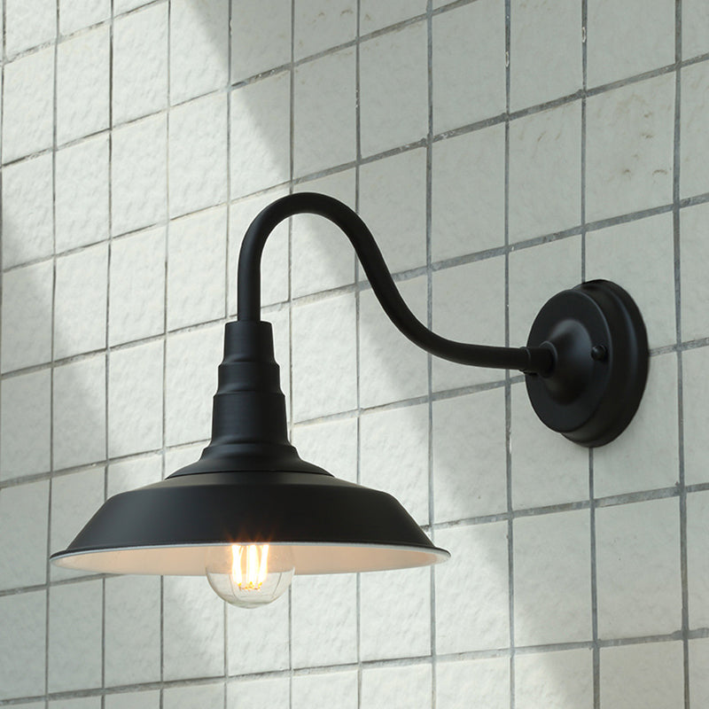 Lisslune | Noctura Classic Wall Lamp | Vintage Design | Iron Frame with Round Glass Shade | 1-Light Dining Room Lighting