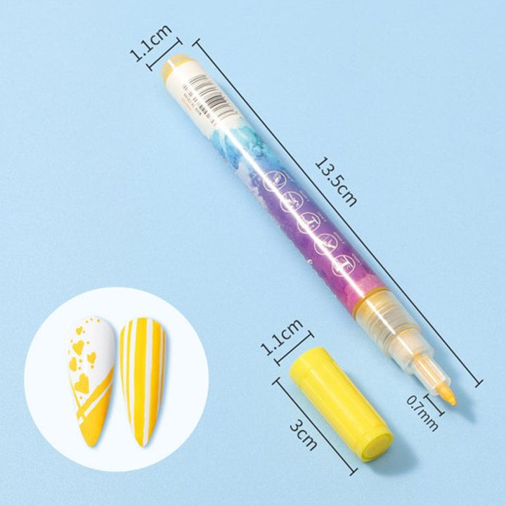 Lisslune | 12-color ultrathin curved nail pen