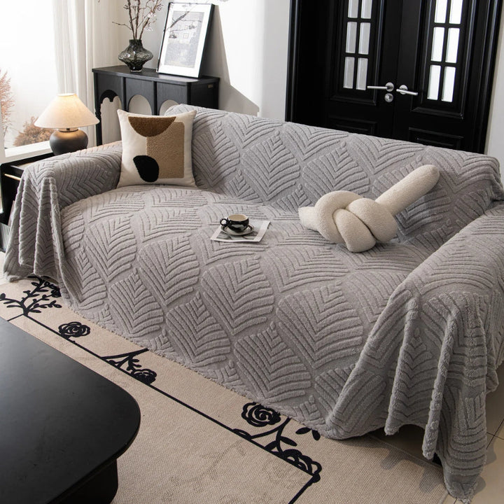 Lisslune | Herringbone Leaf Design Fleece Sofa Cover