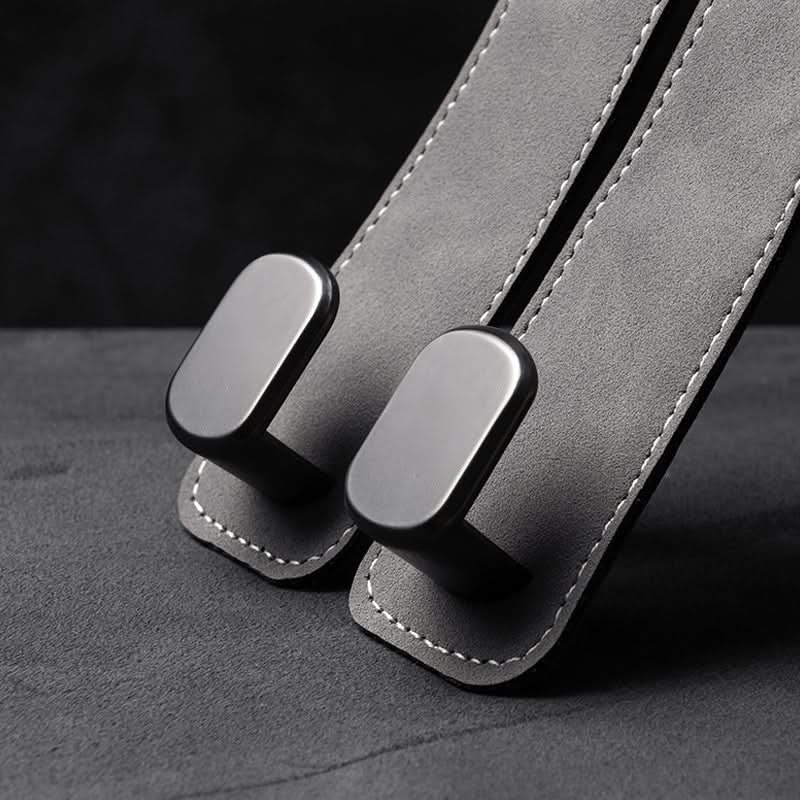 Lisslune | Car Seat Back Double Hook with Phone Holder – PU Leather Organizer