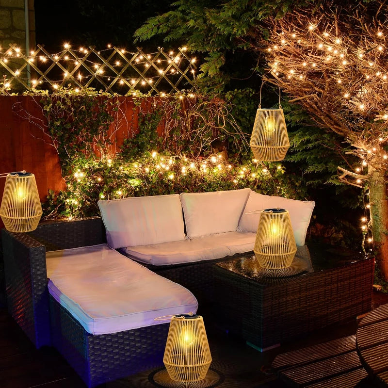 Lisslune | Solar Outdoor Handwoven Garden Lamps | Waterproof Landscape Light for Villa & Terrace Decoration - Alpho