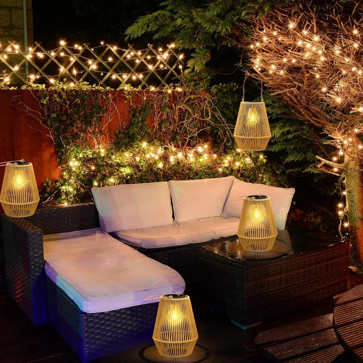 Lisslune | Solar Outdoor Handwoven Garden Lamps | Waterproof Landscape Light for Villa & Terrace Decoration - Alpho