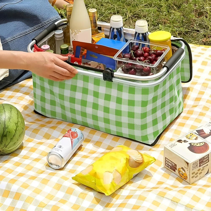 Lisslune | Foldable Checkered Picnic Basket