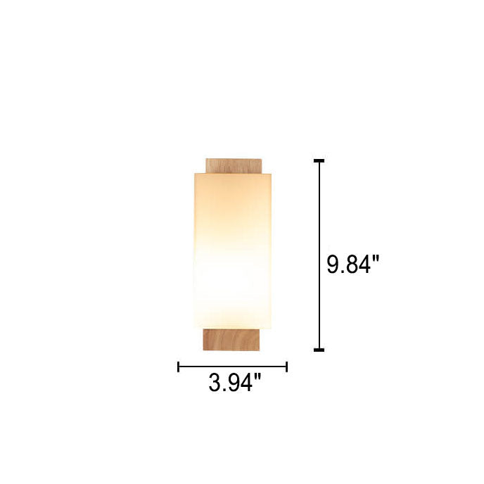 Lisslune | Modern minimalist solid wood square glass column 1-light wall sconces lamp