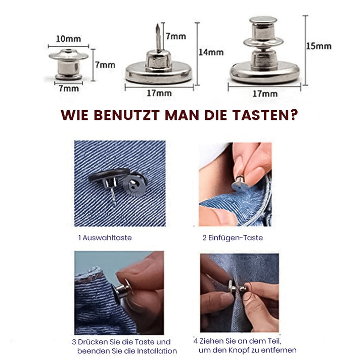 Lisslune | Removable Metal Jeans Button