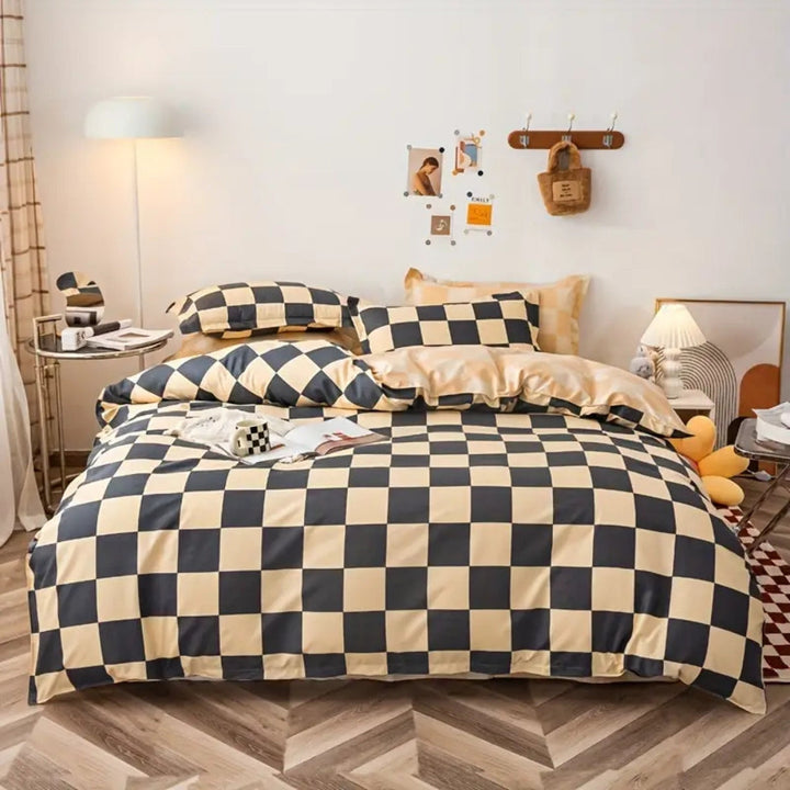 Lisslune | Chateau Checkered Bedding Set | 3pcs Set