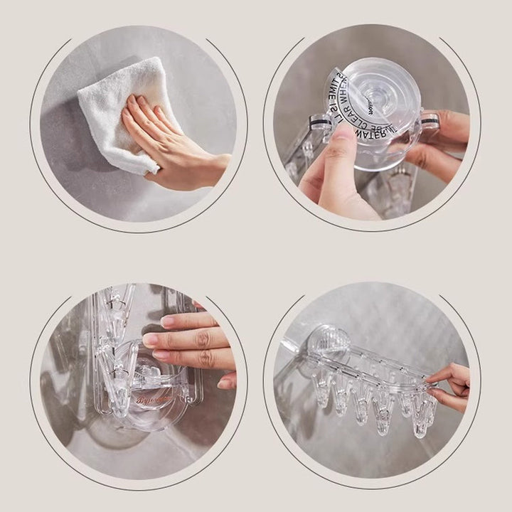 Lisslune | Suction cup collapsible clothes hanger with clip