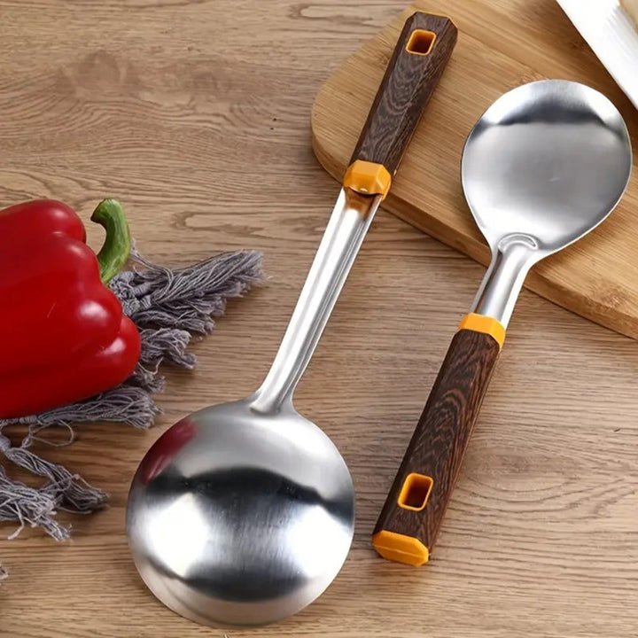 Lisslune | Wood Grain Stainless Steel Utensils | 6pcs Set