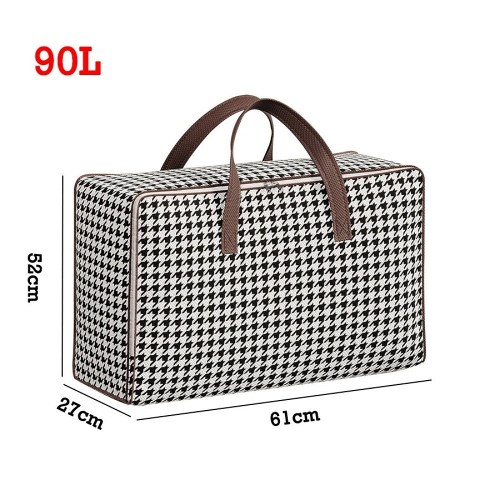 Lisslune | Durable Large Capacity Houndstooth Storage Suitcase