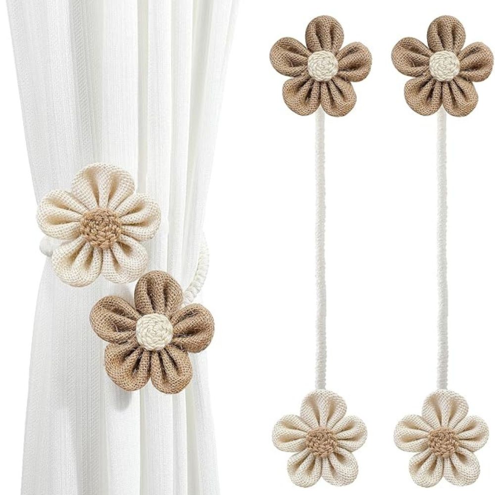 Lisslune | Floral Hemp Curtain Tie Back | 2Pcs Set
