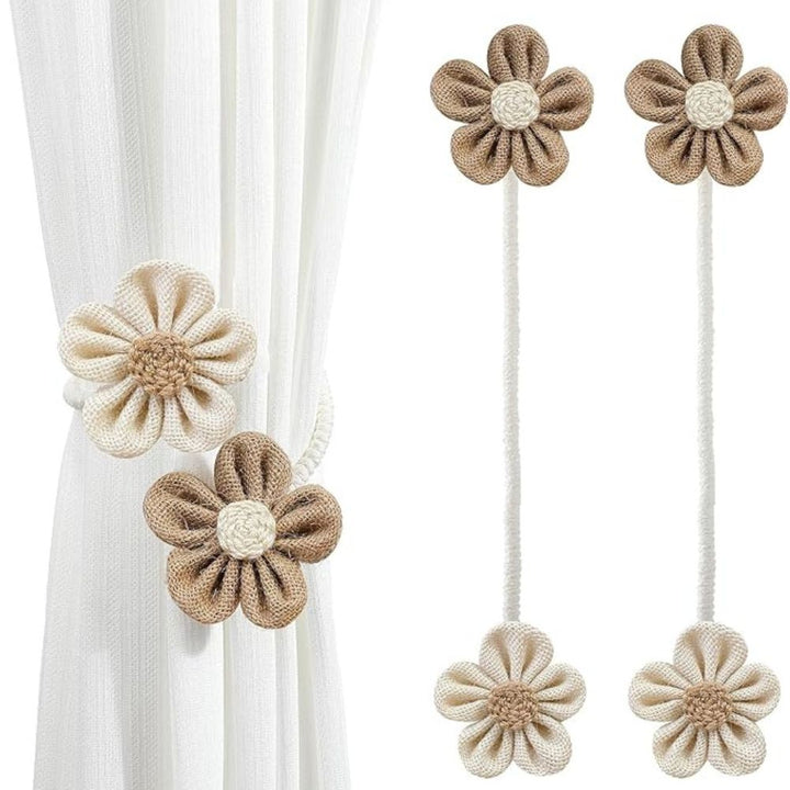 Lisslune | Floral Hemp Curtain Tie Back | 2Pcs Set