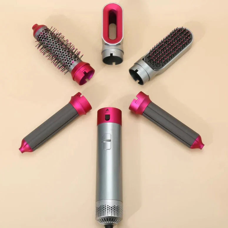 Lisslune | 5-in-1 Hair Styler | Auto Curler, Blow Dryer & Flat Brush for All Hair Types at Home
