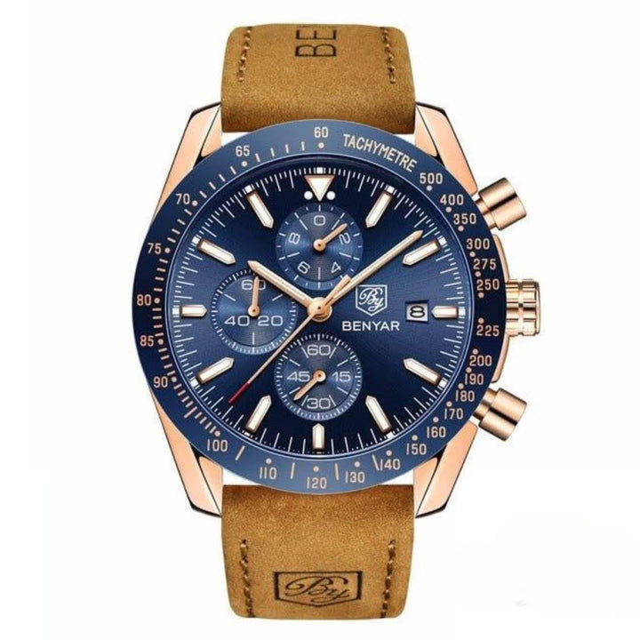 Lisslune | Men’s Waterproof Quartz Watch with Leather Strap