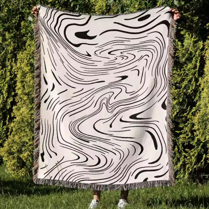 Lisslune | Marble Woven Throw Blanket