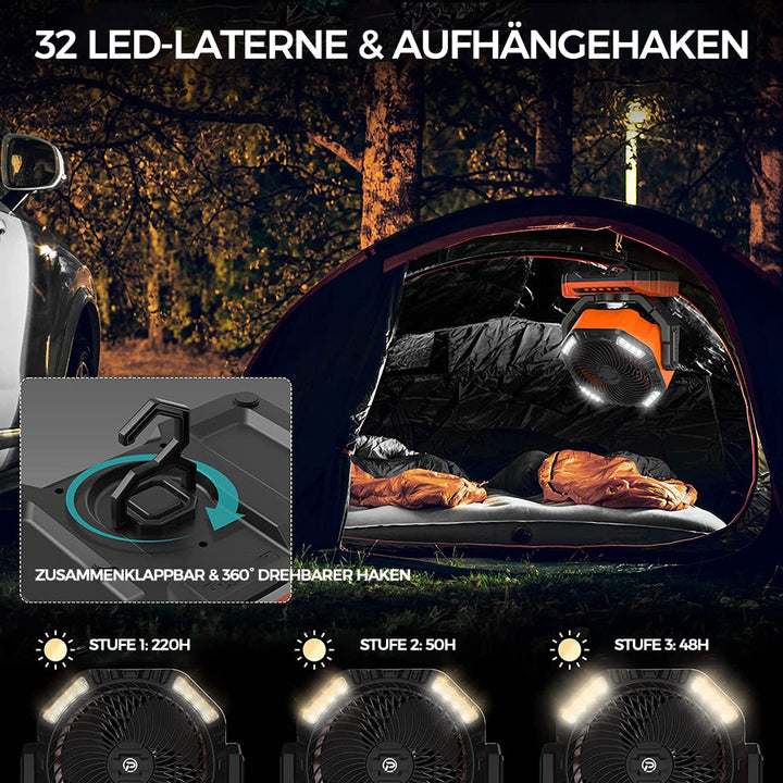 Lisslune | Portable fan for outdoor use with LED light