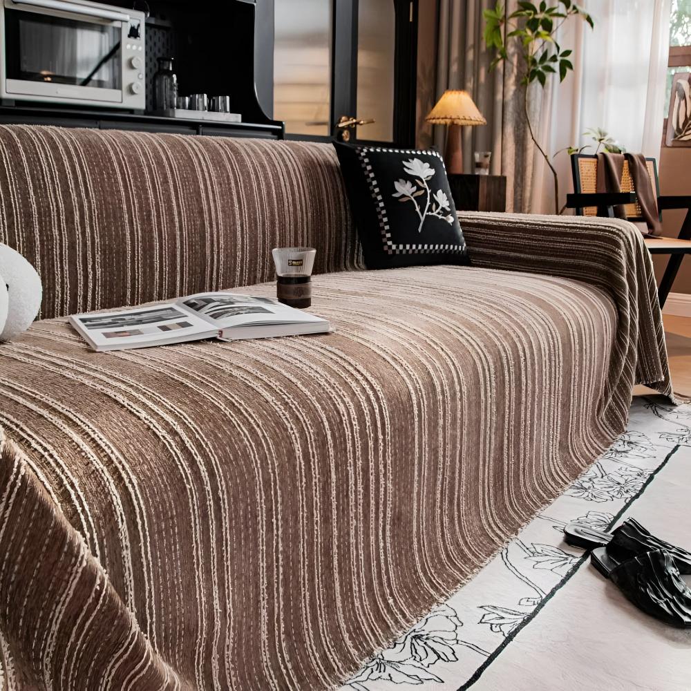 Lisslune | Regal Stripes Chenille Sofa Cover