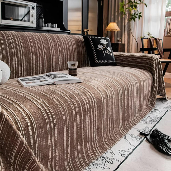Lisslune | Regal Stripes Chenille Sofa Cover