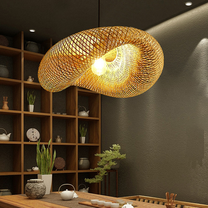 Lisslune | Rattan Woven Bamboo - Pendant Light - Led - Light