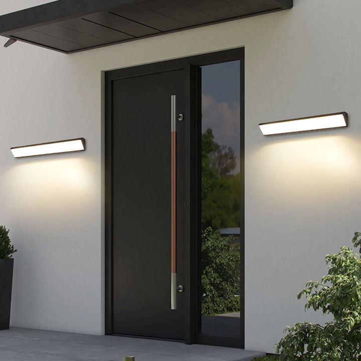 Lisslune | AquaBar Modern LED Outdoor Wall Light | Aluminum & Acrylic | Durable & Waterproof | Warm White | Various Sizes