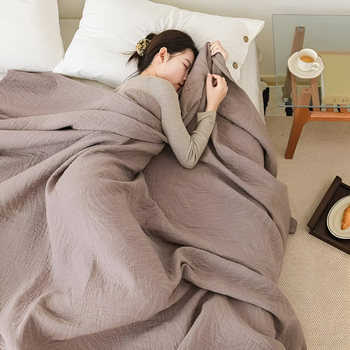 Lisslune | Soft Leaf Cotton Blanket