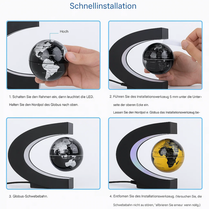 Lisslune | AstroGlobe LED World Globe – Floating Globe Lamp with Magnetic Suspension