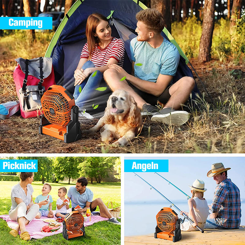 Lisslune | Portable fan for outdoor use with LED light