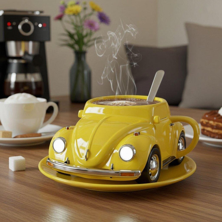 Lisslune | RetroCar Ceramic Coffee Mug – Unique 3D Design for Coffee & Tea