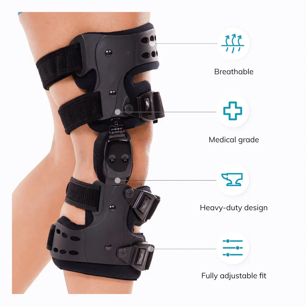 Lisslune | Osteoarthritis Relief Knee Brace | Medial and Lateral OA Support for Bone-on-Bone Arthritis Pain