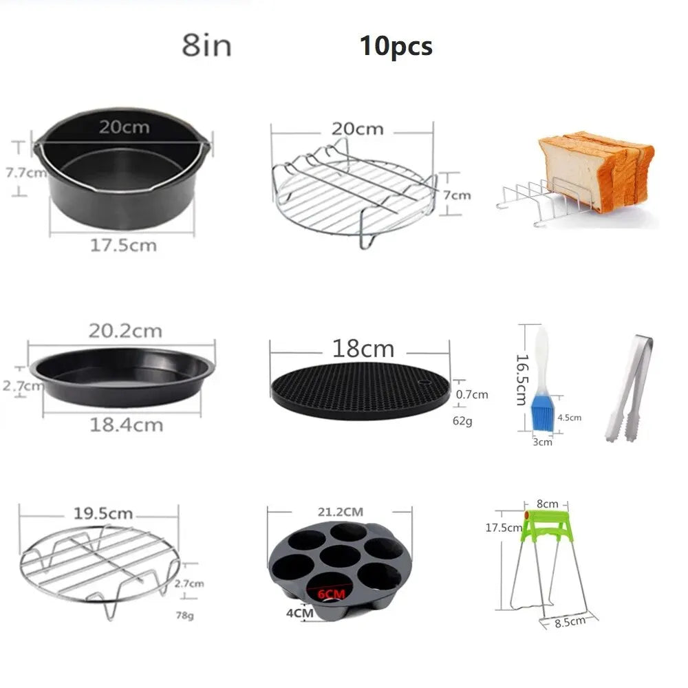 Lisslune | Frymaster | Airfryer Accessories 10-piece Set | Versatile and Practical | Make Every Meal a Celebration