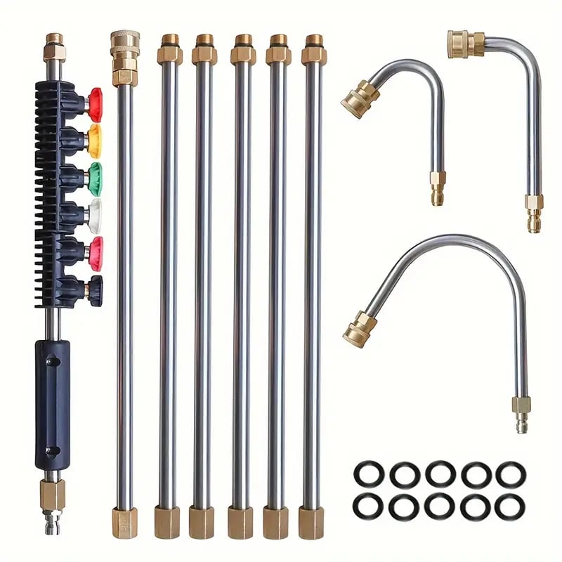 Lisslune | 4000 PSI Telescoping Pressure Washer Wand Kit for Easy Gutter, Roof, and Wall Cleaning