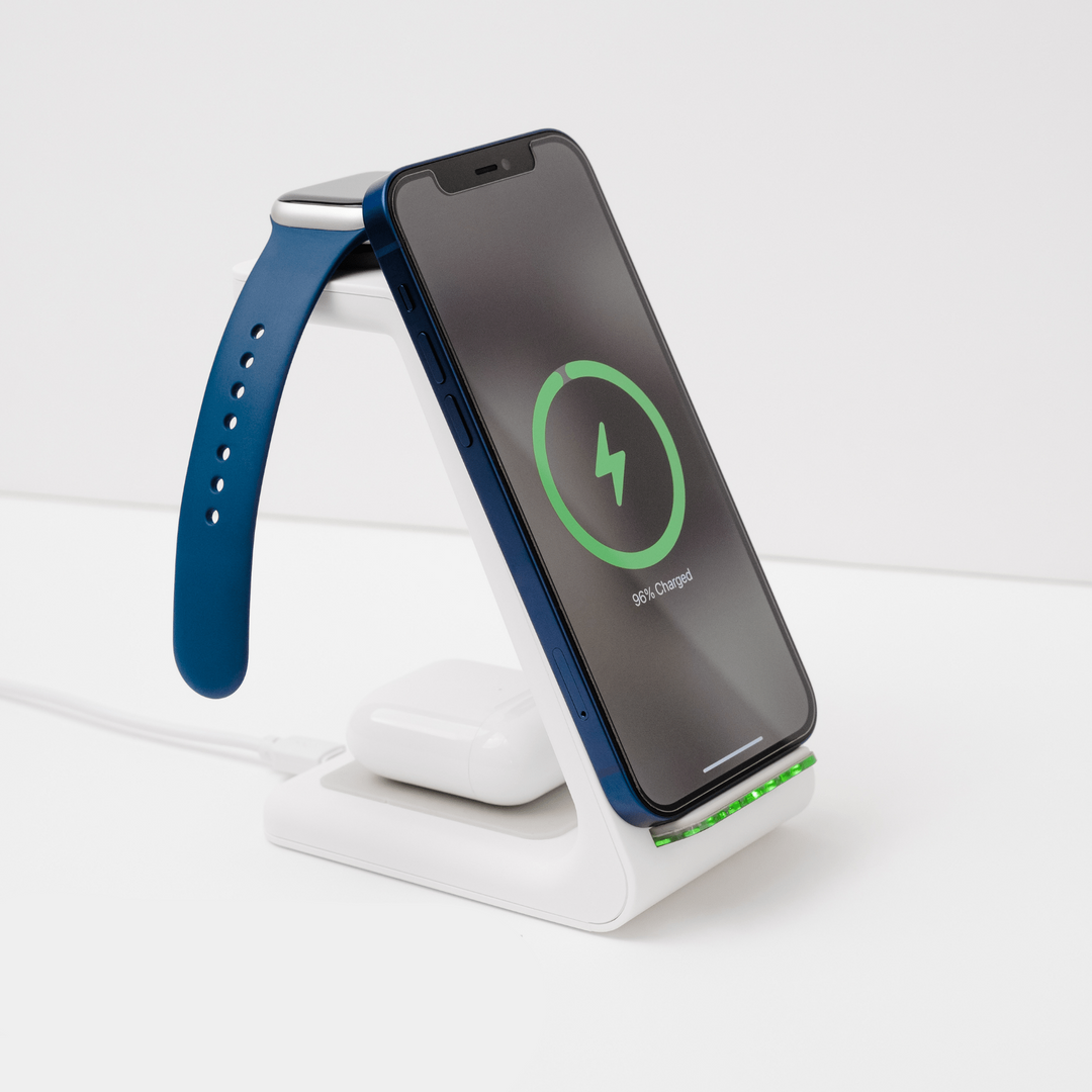 Lisslune | 3-in-1 Wireless Charging Station | Apple, Samsung, Watch, AirPods | Fast Charging Solution