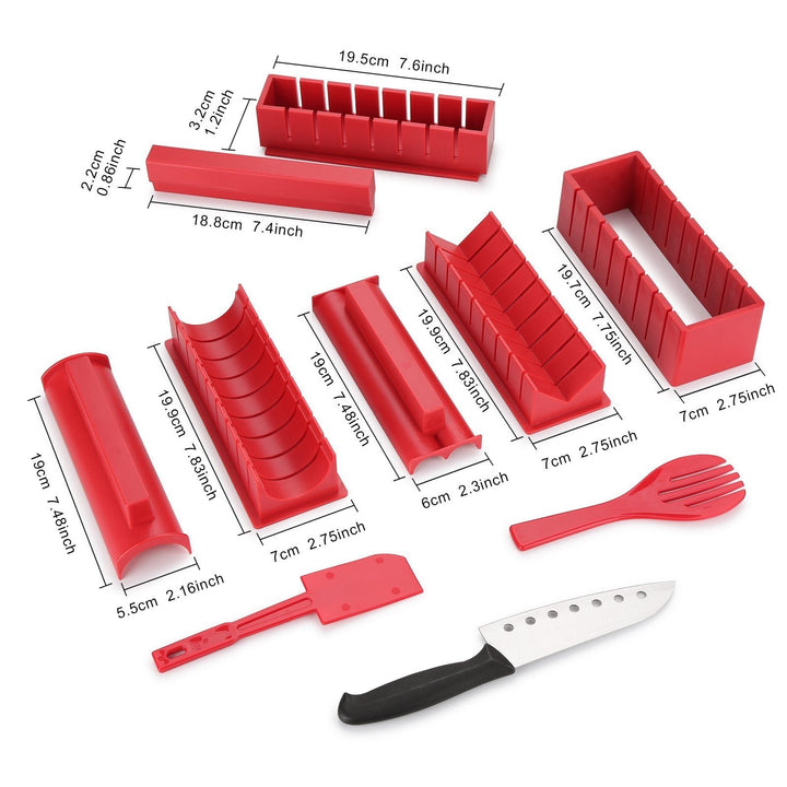 Lisslune | 11-piece: Sushi Maker Set Sushi Rolls with high-quality Sushi Knife