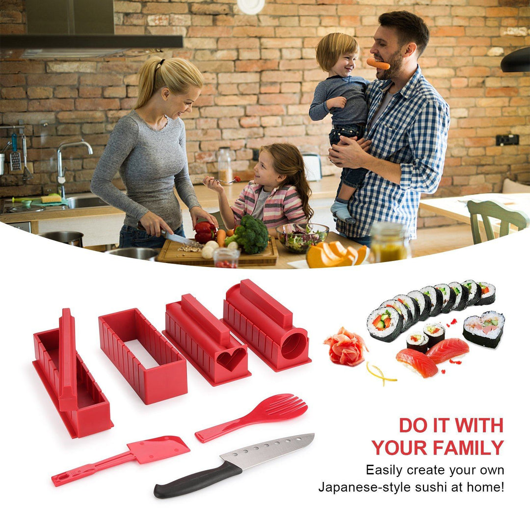 Lisslune | 11-piece: Sushi Maker Set Sushi Rolls with high-quality Sushi Knife