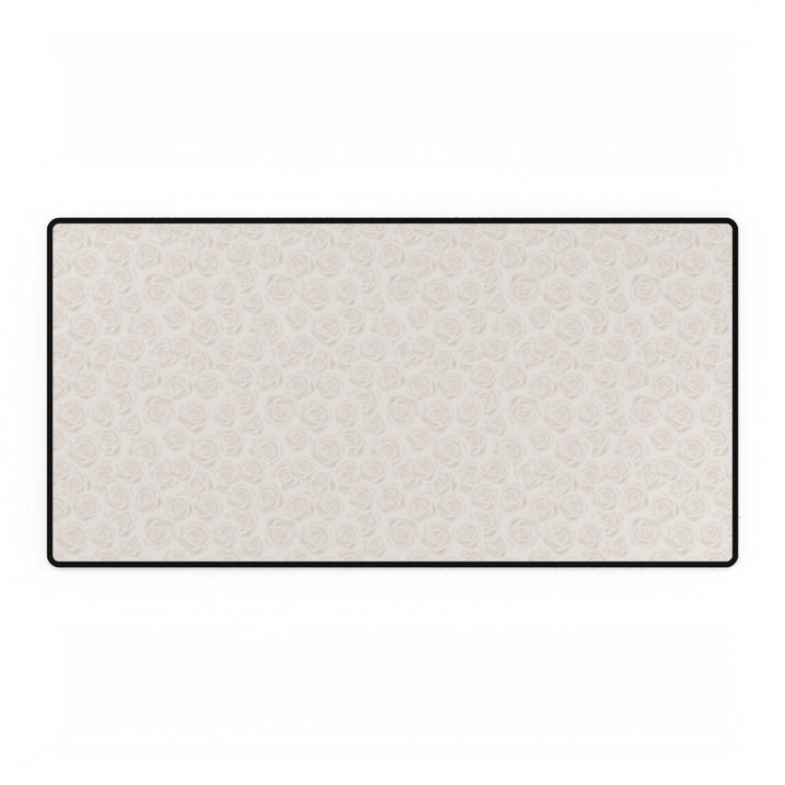 Lisslune | Opulent White Rose Desk Pad - Elegant Workspace Essential with a Touch of Luxury