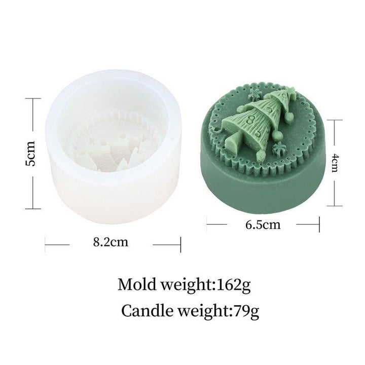 Lisslune | Elegant Candle Making Set for the Holidays: Santa Bell & Christmas Tree Molds