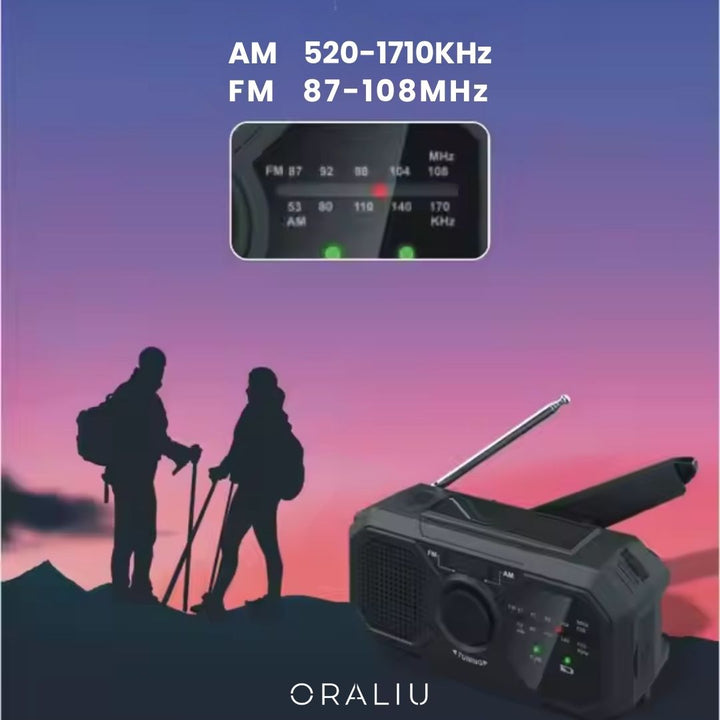 Lisslune | Portable Emergency Radio – Solar & Hand Crank Powered
