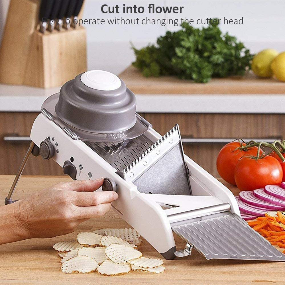 Lisslune | ProSlice Mandoline Vegetable Slicer – Adjustable Stainless Steel Blades for Precision Cutting