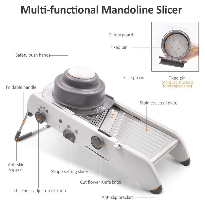 Lisslune | ProSlice Mandoline Vegetable Slicer – Adjustable Stainless Steel Blades for Precision Cutting