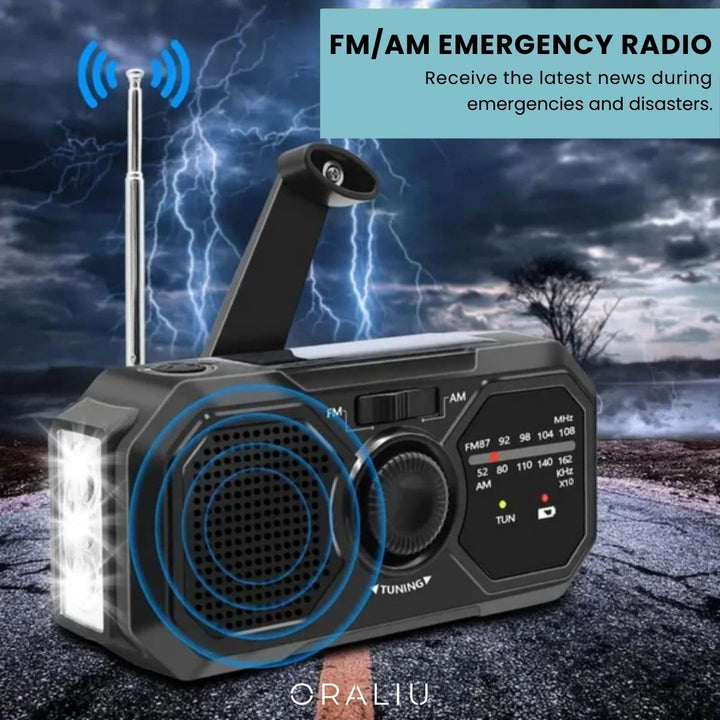Lisslune | Portable Emergency Radio – Solar & Hand Crank Powered