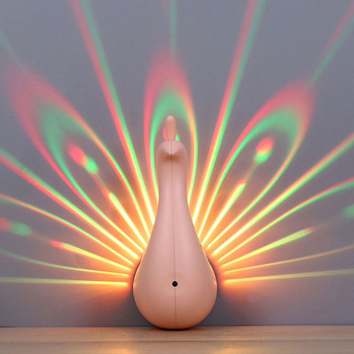 Lisslune | Pink/Green/White Peacock Wall Lighting Modern Stylish Plastic LED Wall Lamp in Multifunctional Light