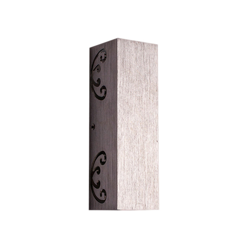 Lisslune | Brushed Silver Rectangular Wall Lamp Modernist Aluminium LED Wall Lamp with 3D Optical Butterfly Design, 2/6 Watt