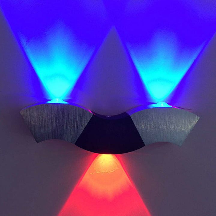 Lisslune | Black and Silver Wave Wall Light Simplicity Metallic LED Ceiling Light in Green/Purple/Red Light