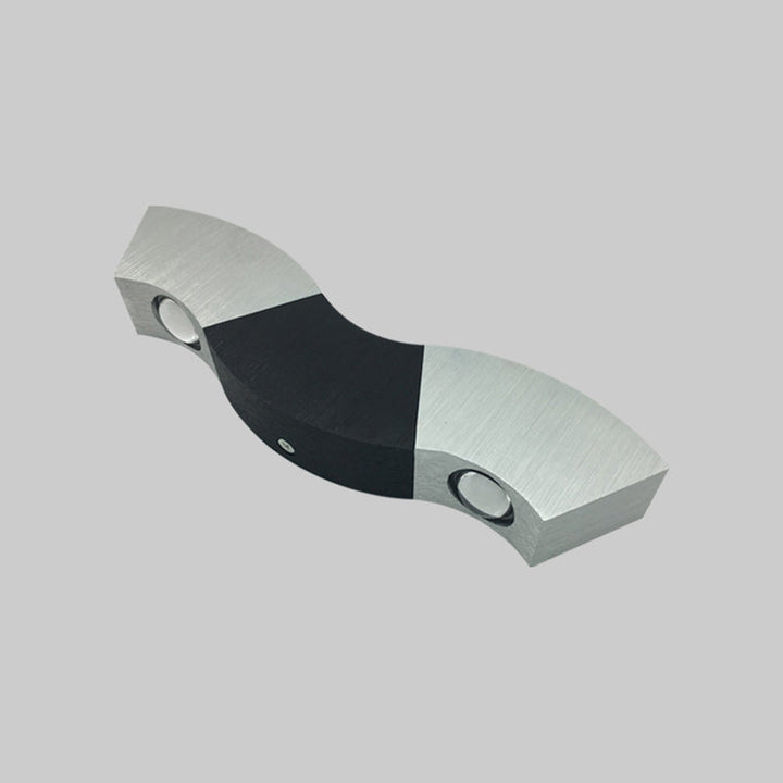 Lisslune | Black and Silver Wave Wall Light Simplicity Metallic LED Ceiling Light in Green/Purple/Red Light