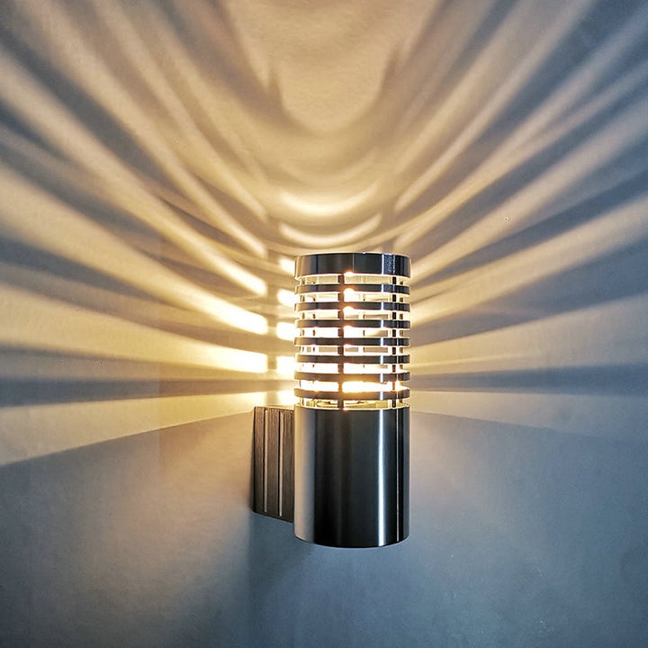 Lisslune | Aluminium Tubes Wall Lamp Kit Modern Chrome Surface LED Wall Light for Parties, Blue/Yellow/Red Light