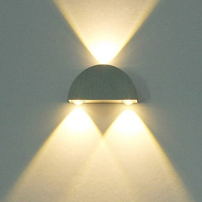Lisslune | Silver Half-Circle Wall Light Kit Minimalist Aluminum LED Wall Lighting in Blue/Red/Multi-Colored Light