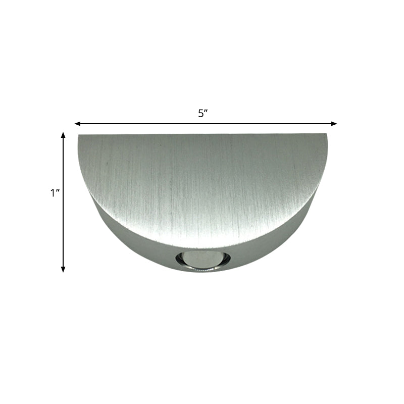 Lisslune | Silver Half-Circle Wall Light Kit Minimalist Aluminum LED Wall Lighting in Blue/Red/Multi-Colored Light